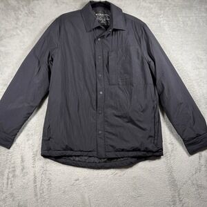 Municipal Sport Utility Gear Jacket Men Large Black Quilt Lined Nylon Snap Front